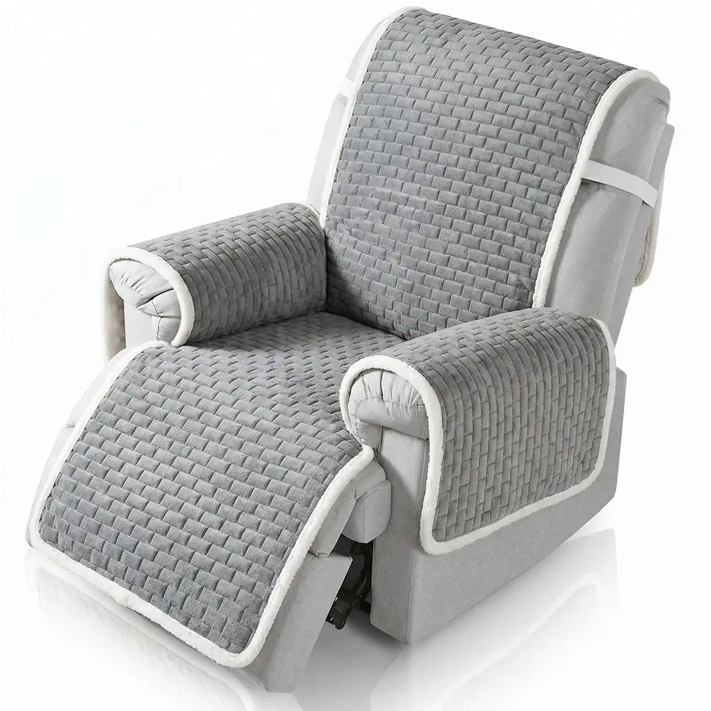 All-in-One Plush Couch Cover with Scratch-Resistant Fabric and Elastic Straps for a Secure Fit