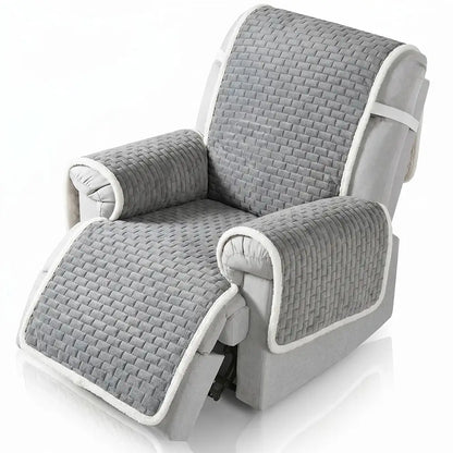 All-in-One Plush Couch Cover with Scratch-Resistant Fabric and Elastic Straps for a Secure Fit