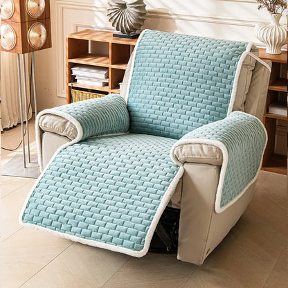 Herringbone Full-Coverage Armchair Protector – Soft, Scratch-Resistant Sofa Cover with Elastic Fit