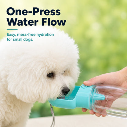 Dog Water Bottle with Food Container, 2-in-1 for Walks & Hikes