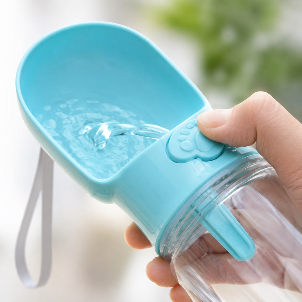 Dog Water Bottle with Food Container, 2-in-1 for Walks & Hikes