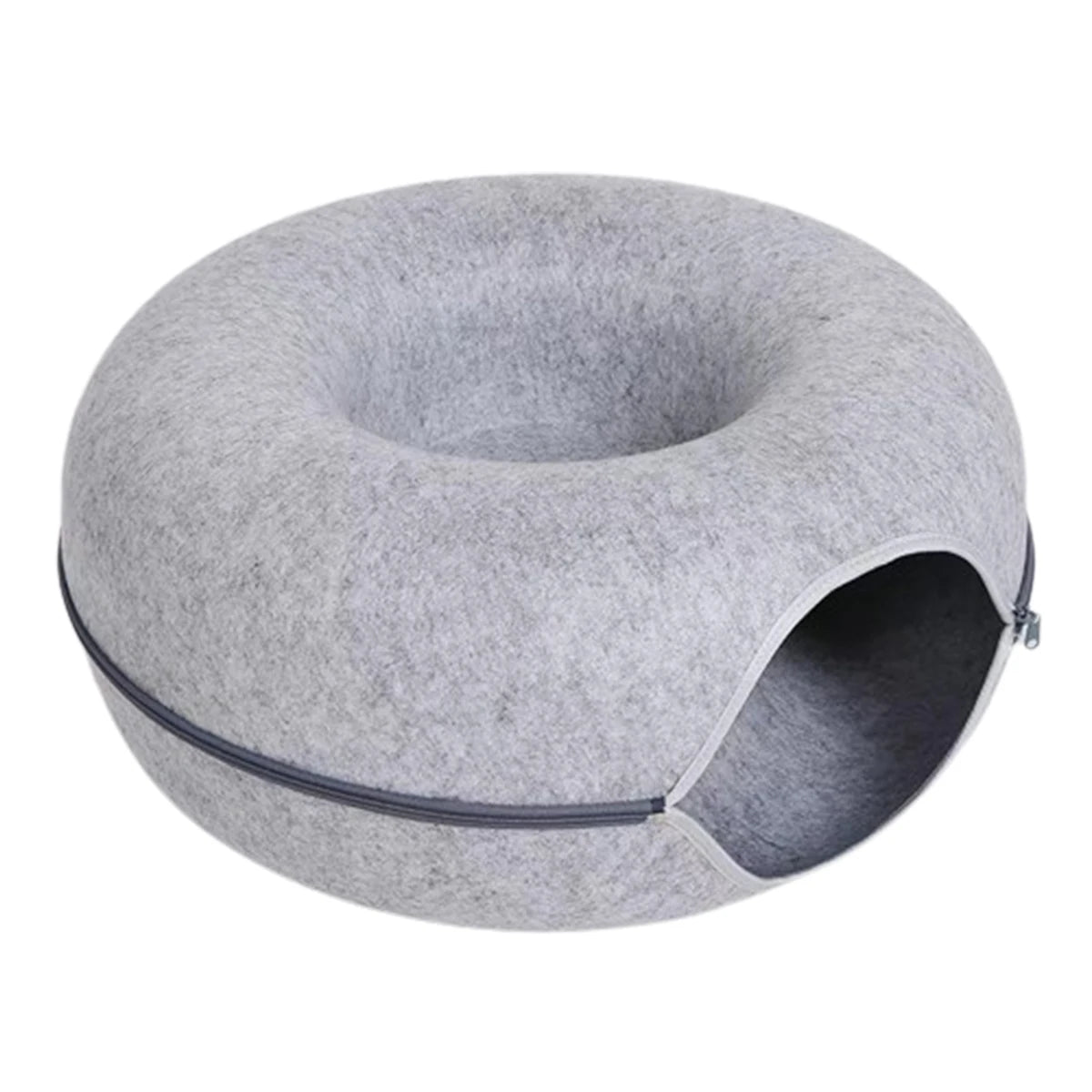 Light Gray felt tunnel cat bed