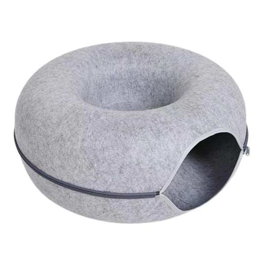 Light Gray felt tunnel cat bed