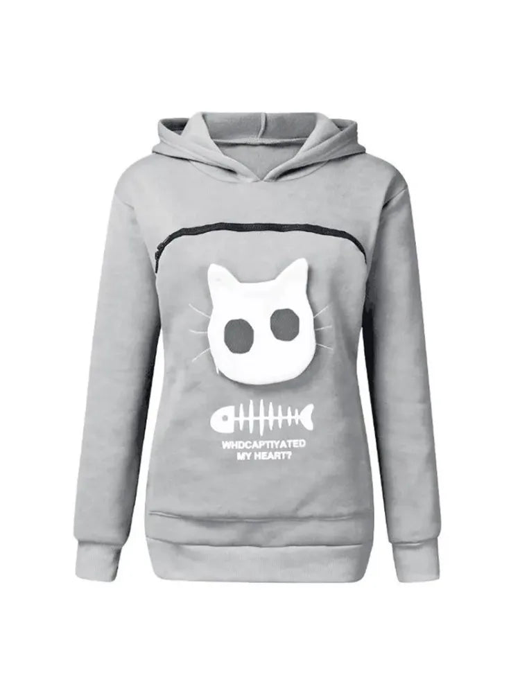 Cozy "Kangaroo" Unisex Sweatshirt for Cat and Dog Lovers with Fleece-Lined Cuddle Pocket