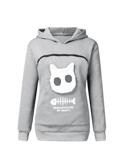 Cozy "Kangaroo" Unisex Sweatshirt for Cat and Dog Lovers with Fleece-Lined Cuddle Pocket