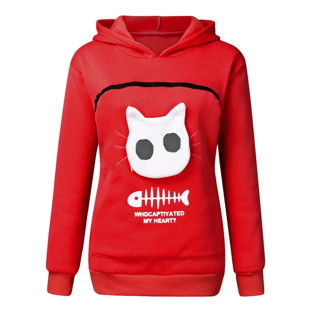 Cozy "Kangaroo" Unisex Sweatshirt for Cat and Dog Lovers with Fleece-Lined Cuddle Pocket