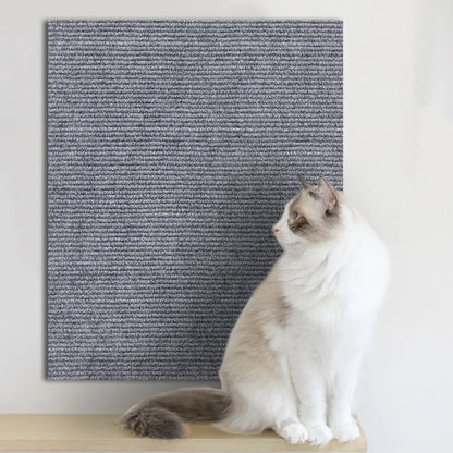 Light Gray self-adhesive cat scratch mat on a wall