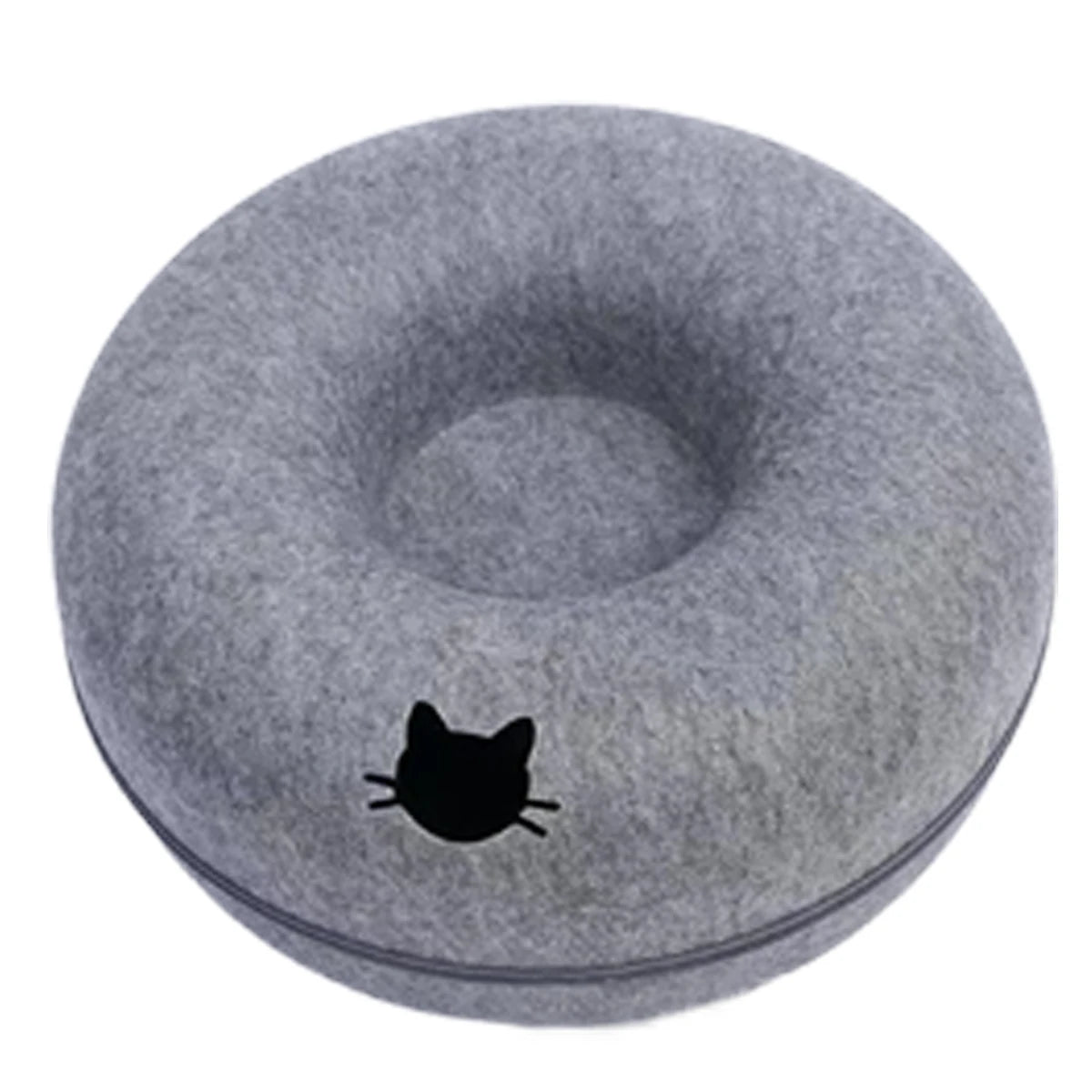 Dark Gray with Cat Window felt tunnel cat bed