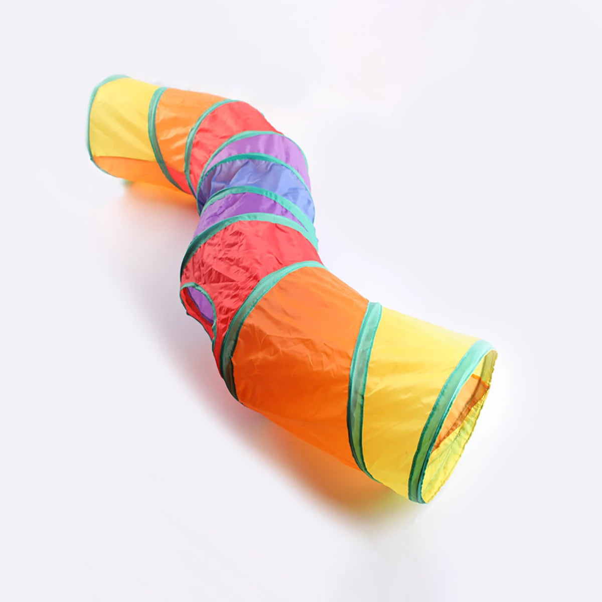 Curved rainbow cat tunnel