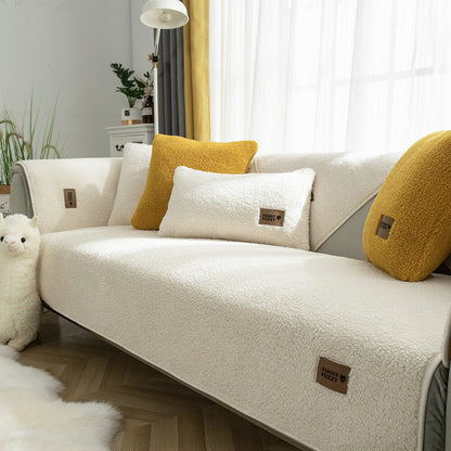 Waterproof, Thick & Cozy Faux Sherpa Fleece Non-Slip Couch Cover Protector