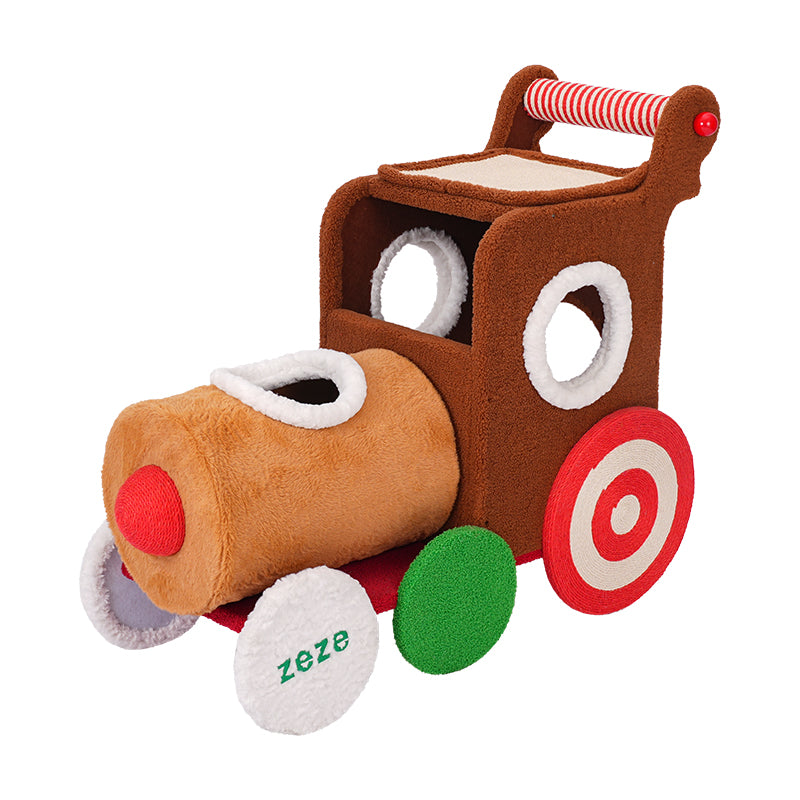 Christmas Reindeer Train Cat Tree