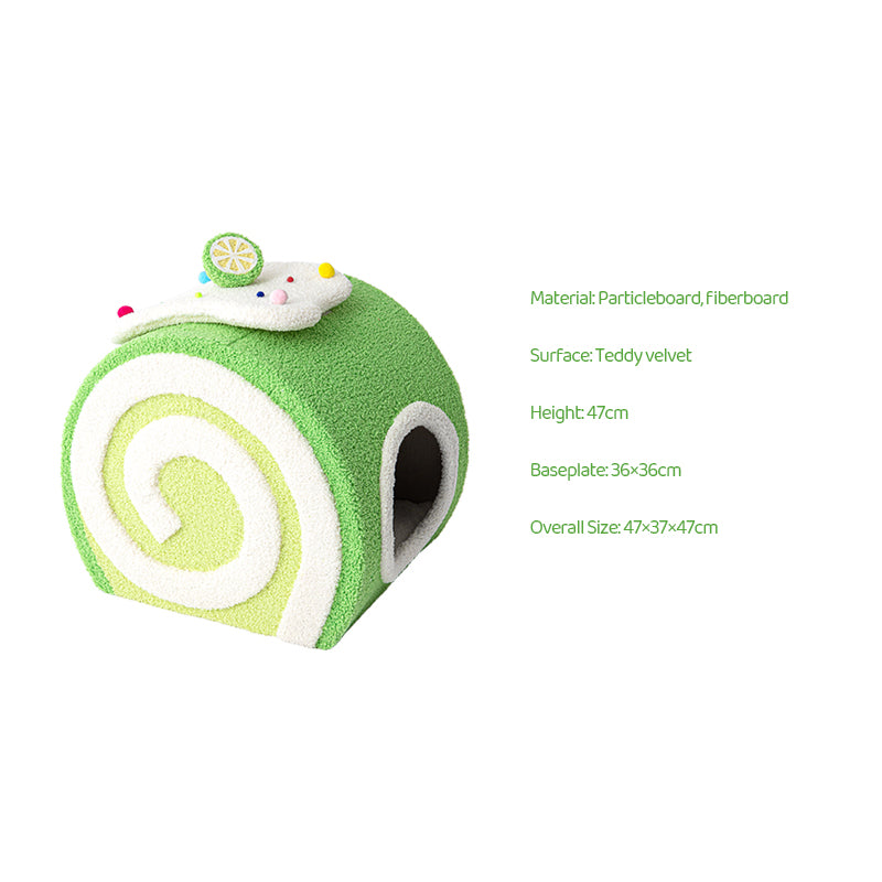 Cat Tree with Swiss Roll Bed & Milk Tea Barrel
