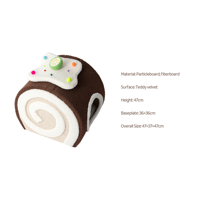 Cat Tree with Swiss Roll Bed & Milk Tea Barrel