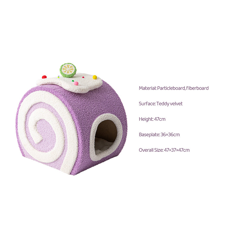 Cat Tree with Swiss Roll Bed & Milk Tea Barrel