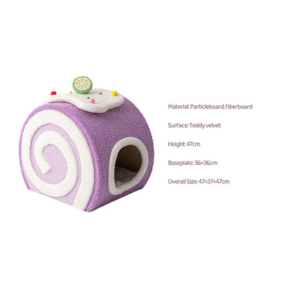 Cat Tree with Swiss Roll Bed & Milk Tea Barrel