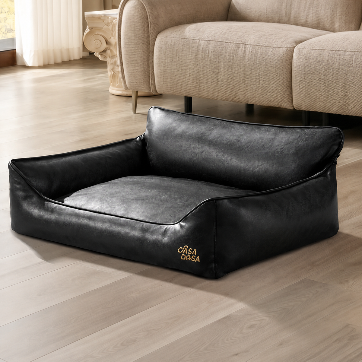 Mini Dog Sofa Bed - Waterproof Leather-Look Pet Couch