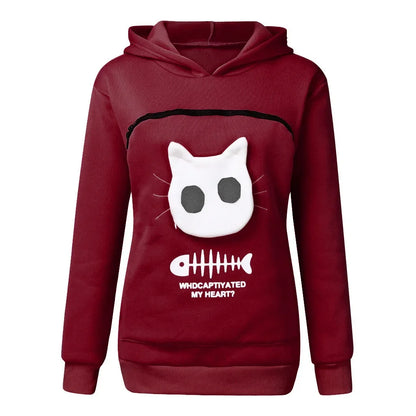 Cozy "Kangaroo" Unisex Sweatshirt for Cat and Dog Lovers with Fleece-Lined Cuddle Pocket