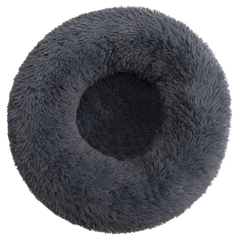 Charcoal calming donut pet bed