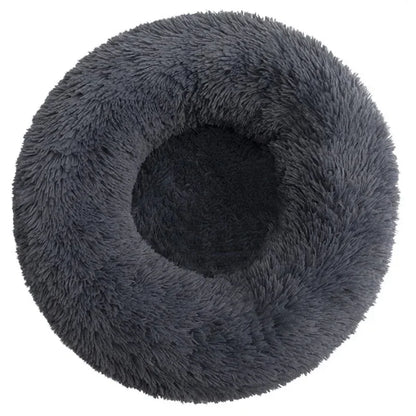 Charcoal calming donut pet bed