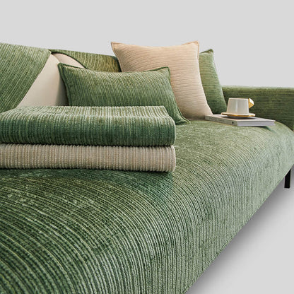 Elegant Solid-Color Chenille Outdoor Couch Cover - Scratch-Resistant, Protective Cover for Patio Furniture