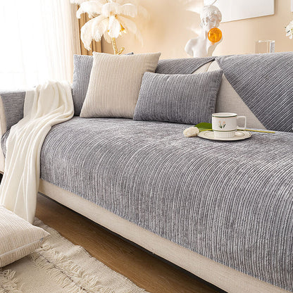 Elegant Solid-Color Chenille Outdoor Couch Cover - Scratch-Resistant, Protective Cover for Patio Furniture