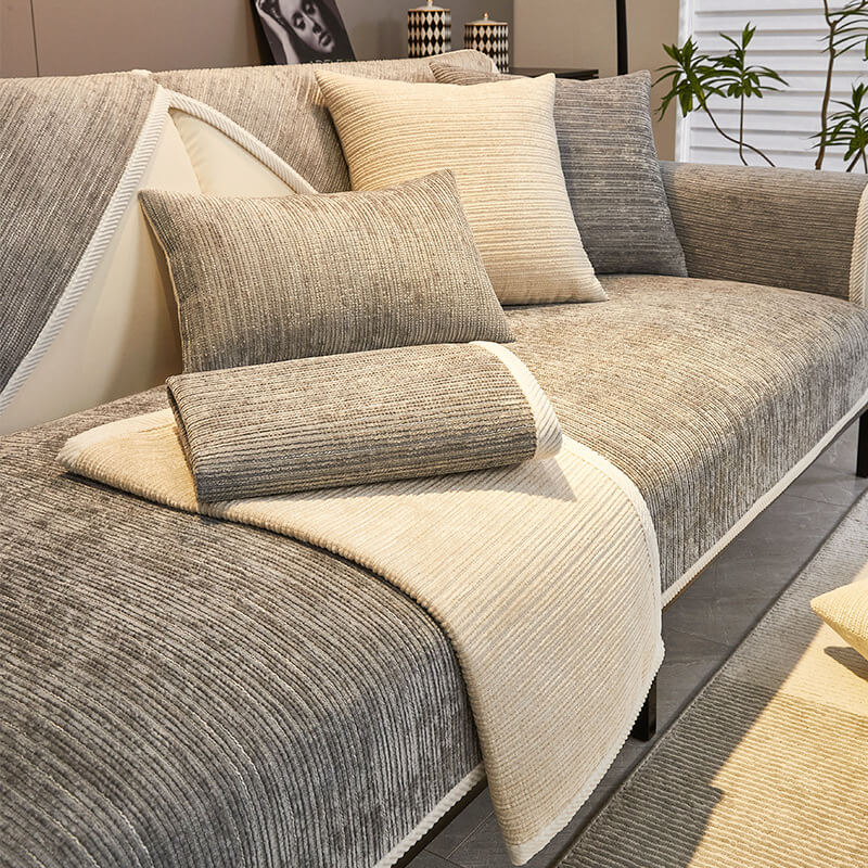 Water Resistant Antimicrobial Chenille Couch Cover – Scratch-Resistant & Easy-Care