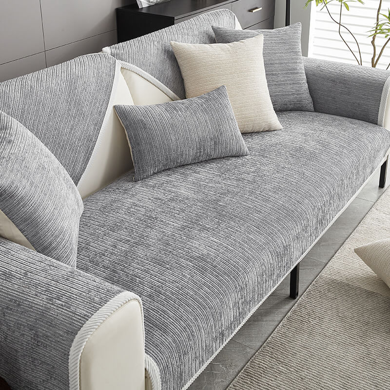 Water Resistant Antimicrobial Chenille Couch Cover – Scratch-Resistant & Easy-Care