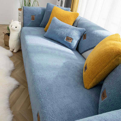 Waterproof, Thick & Cozy Faux Sherpa Fleece Non-Slip Couch Cover Protector