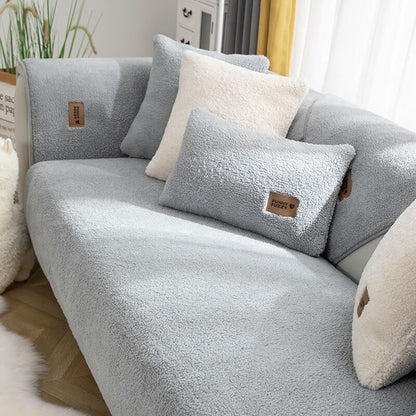 Waterproof, Thick & Cozy Faux Sherpa Fleece Non-Slip Couch Cover Protector