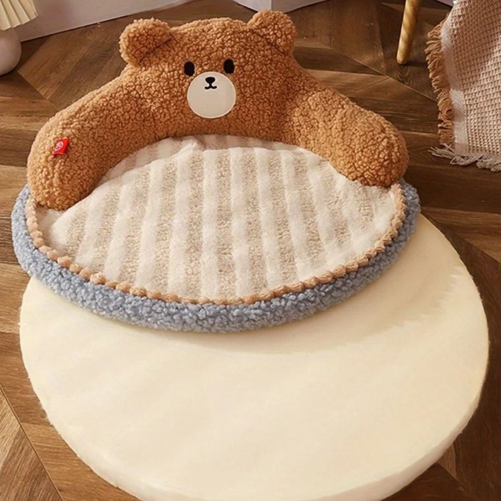Cute Cat Bed for Kittens | Soft Plush Sofa with Memory Foam Cushion & Washable Cover