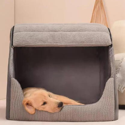 Dog Cave Bed | Washable Enclosed Pet House for Small & Medium Dogs