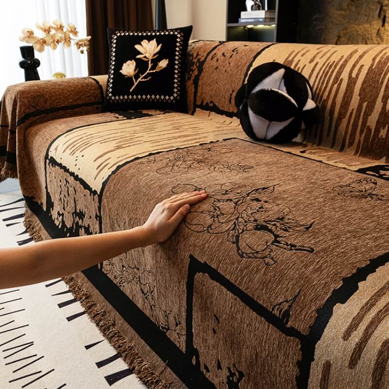 Vintage Chenille Sofa Protector - Scratch-Resistant Couch Cover Throw for Stylish, Durable Protection