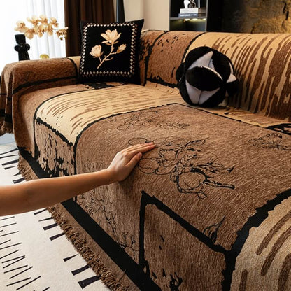 Vintage Chenille Sofa Protector - Scratch-Resistant Couch Cover Throw for Stylish, Durable Protection