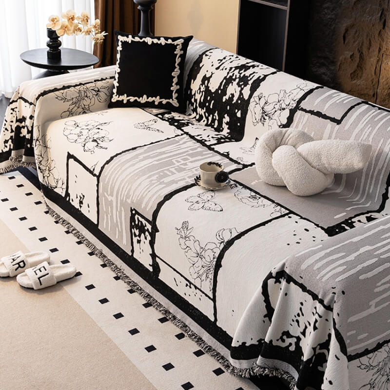 Vintage Chenille Sofa Protector - Scratch-Resistant Couch Cover Throw for Stylish, Durable Protection