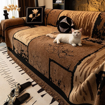 Vintage Chenille Sofa Protector - Scratch-Resistant Couch Cover Throw for Stylish, Durable Protection