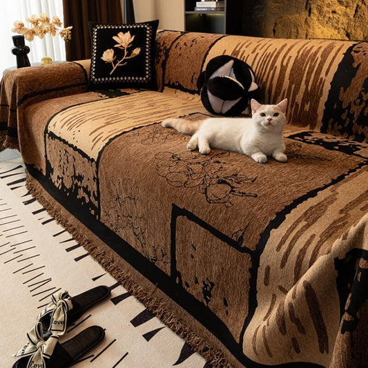 Vintage Chenille Sofa Protector - Scratch-Resistant Couch Cover Throw for Stylish, Durable Protection