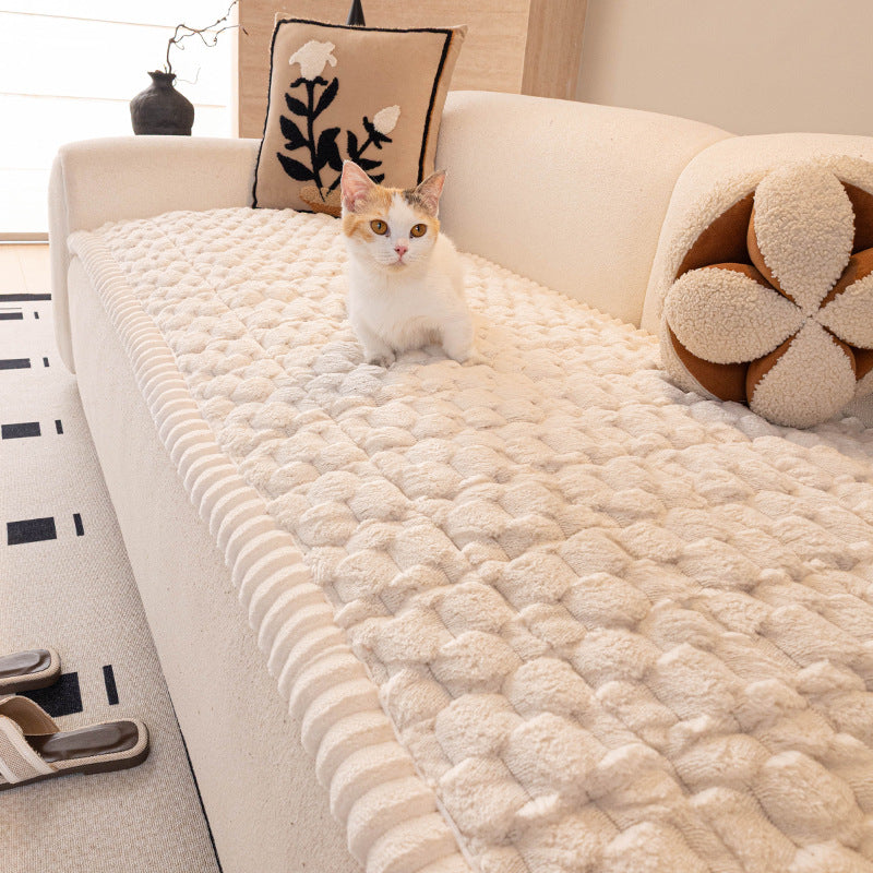 Cloud - White plush couch cover