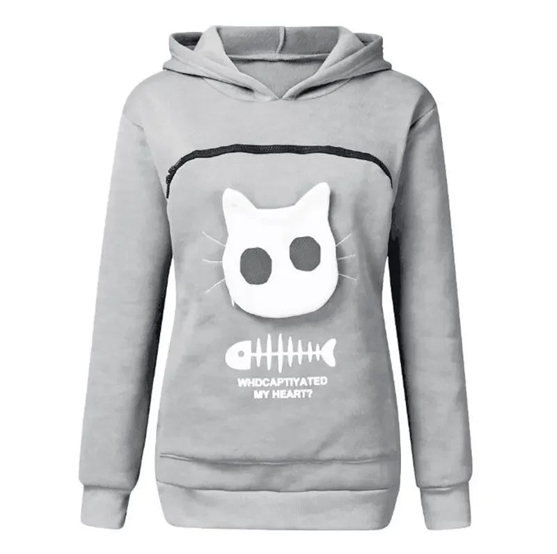 Cozy "Kangaroo" Unisex Sweatshirt for Cat and Dog Lovers with Fleece-Lined Cuddle Pocket