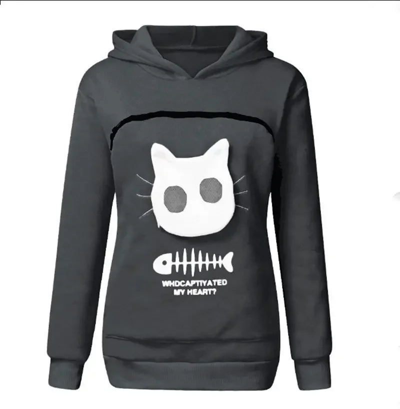Cozy "Kangaroo" Unisex Sweatshirt for Cat and Dog Lovers with Fleece-Lined Cuddle Pocket