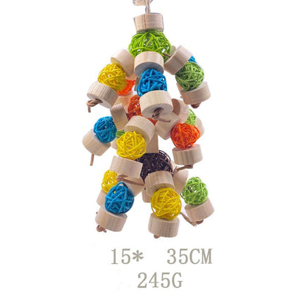 Wooden Vine Ball Bird Toy for Nibbling – Cage Accessories & Bird Toys