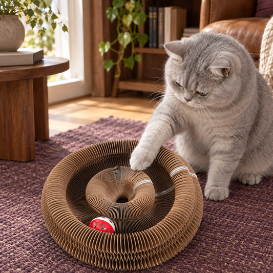 Playful Cardboard Accordion Cat Scratcher for Indoor Fun