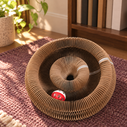 Playful Cardboard Accordion Cat Scratcher for Indoor Fun
