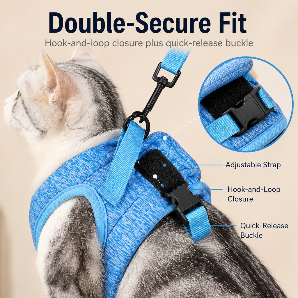 Cat Harness and Leash Set for Outdoor Walks, Lightweight