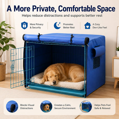 Dog Crate Cover for Indoor & Outdoor Use, All-Weather Kennel Cover