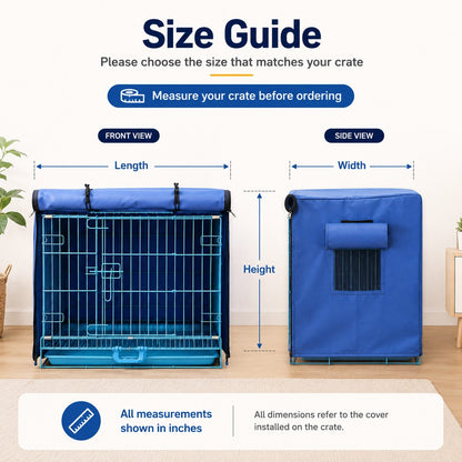 Dog Crate Cover for Indoor & Outdoor Use, All-Weather Kennel Cover
