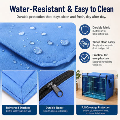 Dog Crate Cover for Indoor & Outdoor Use, All-Weather Kennel Cover