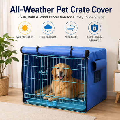 Dog Crate Cover for Indoor & Outdoor Use, All-Weather Kennel Cover