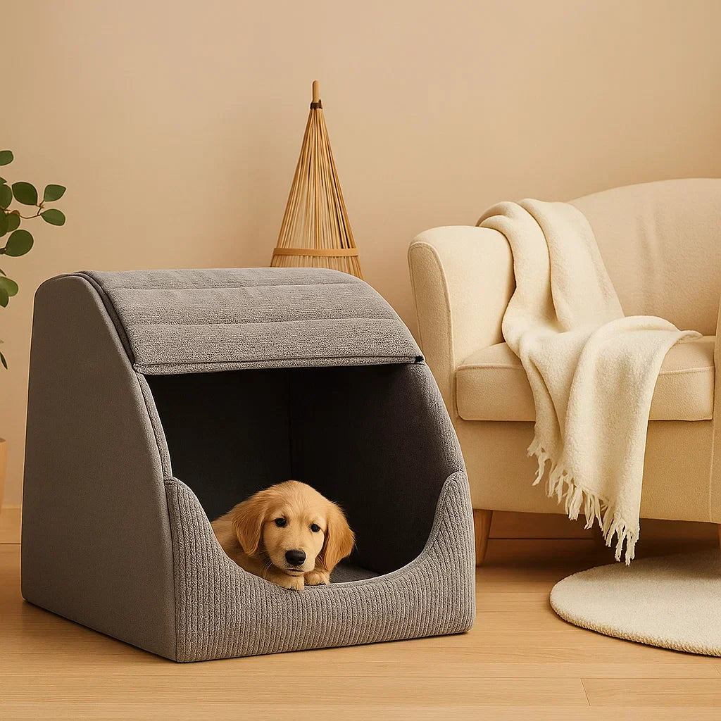 Dog Cave Bed | Washable Enclosed Pet House for Small & Medium Dogs