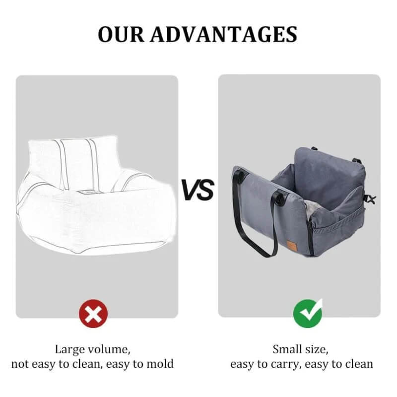 3-in-1 Dog Car Seat – Waterproof Booster Seat with Safety Belt