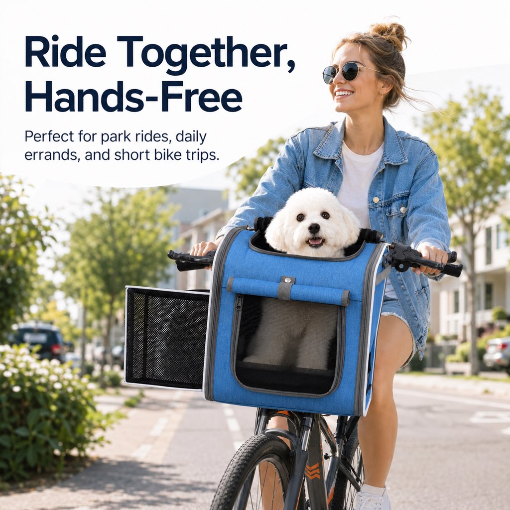 Bike Pet Carrier Backpack, Expandable 4-in-1 for Cats & Small Dogs